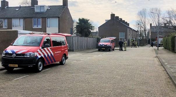 De brandweer vanmorgen in Vlissingen.