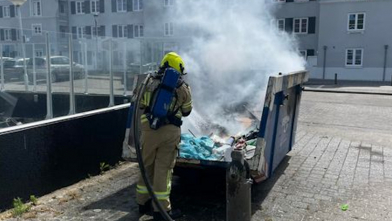 Brand in grofvuilcontainer in Cadzand