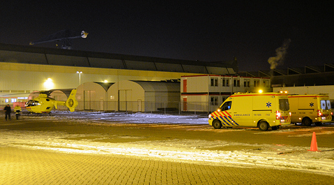 De traumahelikopter in Vlissingen.