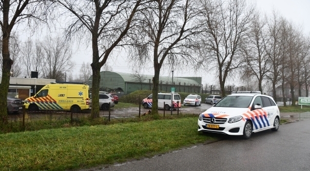 De hulpdiensten in Rilland na het ongeluk.