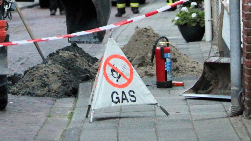 Gasleiding beschadigd tijdens werkzaamheden in Krabbendijke