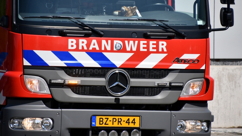 Brandweer Koewacht helpt bij ongeluk in België.