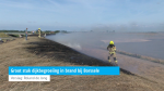 Groot stuk dijkbegroeiing in brand bij Borssele
