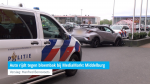 Auto rijdt tegen bloembak bij MediaMarkt Middelburg