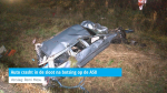 Auto crasht in de sloot na botsing op de A58