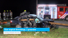 Bizar ongeluk Wemeldinge: auto gespietst, drie gewonden